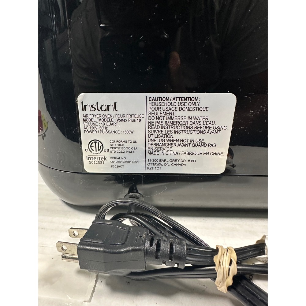 Instant Vortex Plus 10 Quart AirFryerOven 7-in-1 Rotisserie Black StainlessSteel - Picture 2 of 9